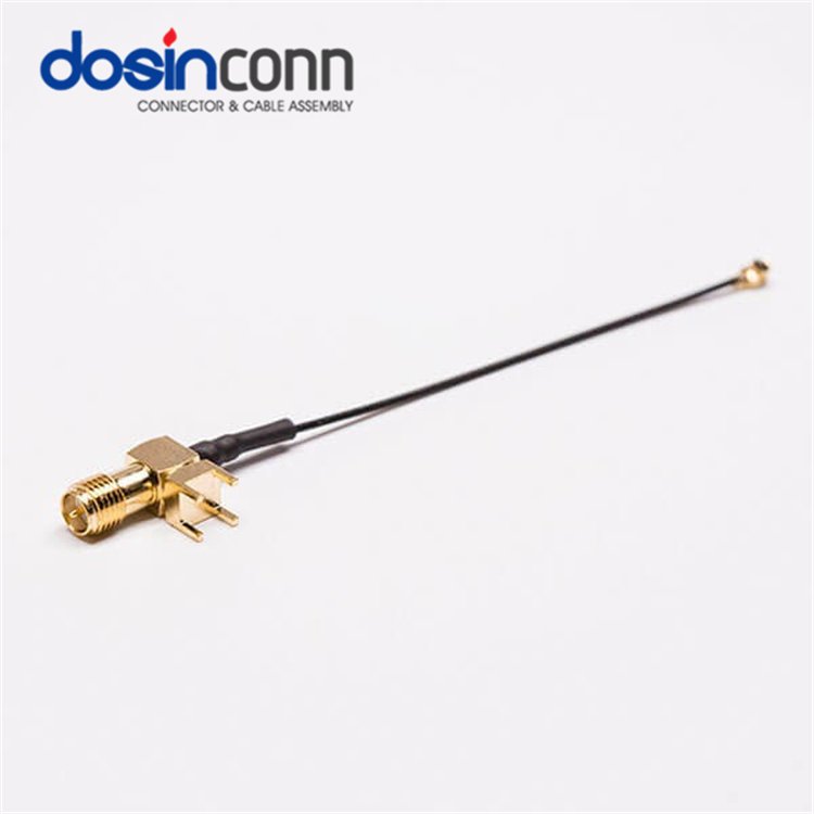 Right Angle RF Coaxial Cable IPEX Mhf1 Mhf4 IPEX/Ufl U.fl IPX U.fl Female to SMA Female Jack Extension Cable 1.13 1.13mm Pigtail